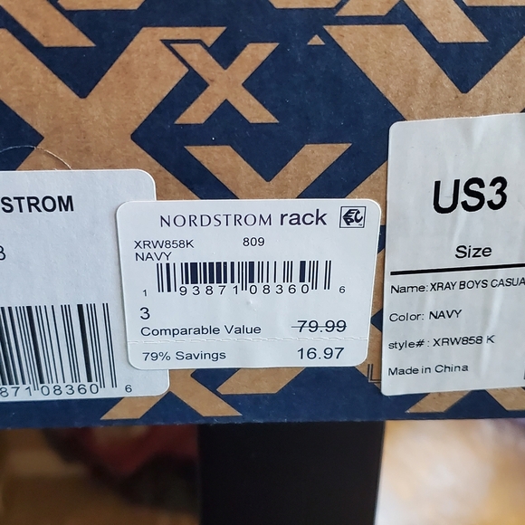 Boys Size 3-  Blue Casual Shoes, Worn 2x. - Picture 3 of 3